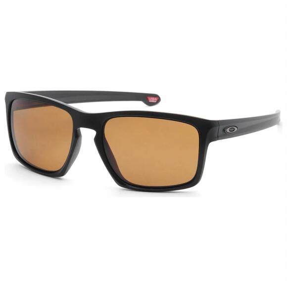 NEW OAKLEY men's sliver sunglasses in matte black / brown